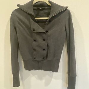 Chic Double-Breasted Gray Sweater